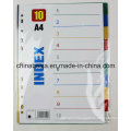 10 Pages Colored PP Index Divider Without Number Printed (BJ-9022) , China Manufacturer of Index Divider, China Factory of Index Divider.